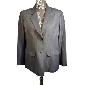 Laura Scott Petites Black Linen Blend Blazer Jacket Size 10P